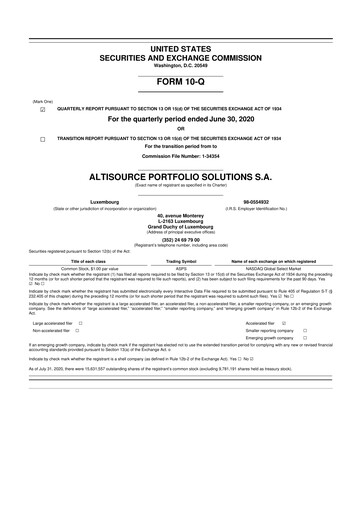 Thumbnail Altisource Portfolio Solutions
 10-Q Quarterly Report FY2020 