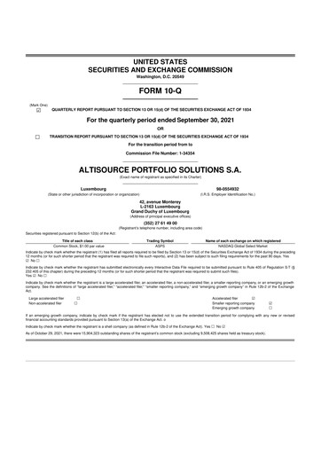Thumbnail Altisource Portfolio Solutions
 10-Q Quarterly Report FY2021 
