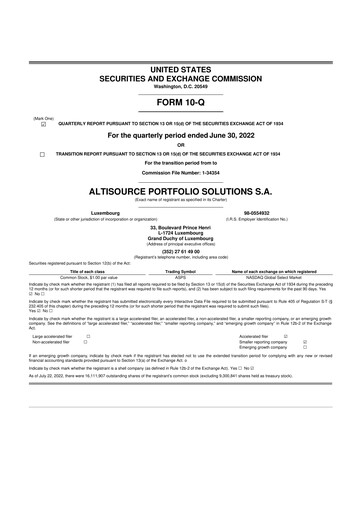 Thumbnail Altisource Portfolio Solutions
 10-Q Quarterly Report FY2022 