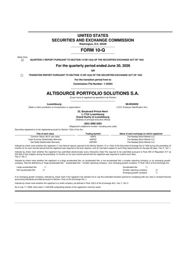 Thumbnail Altisource Portfolio Solutions
 10-Q Quarterly Report FY2026 