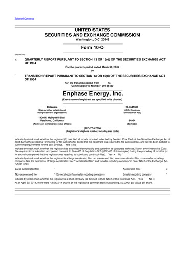 Thumbnail Enphase Energy
 10-Q Quarterly Report FY2014 
