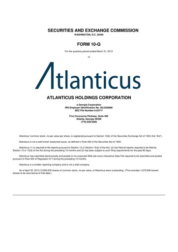 Thumbnail Atlanticus 10-Q Quarterly Report FY2013 
