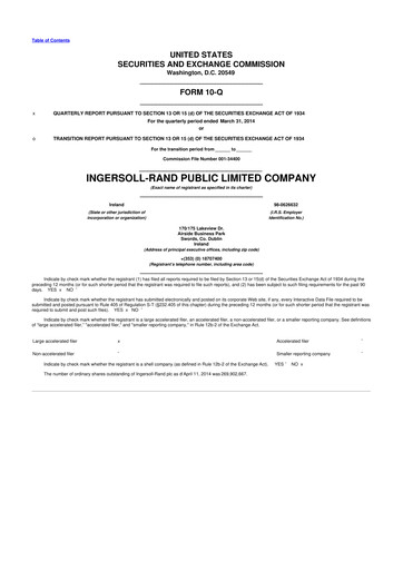 Thumbnail Trane Technologies
 10-Q Quarterly Report FY2014 