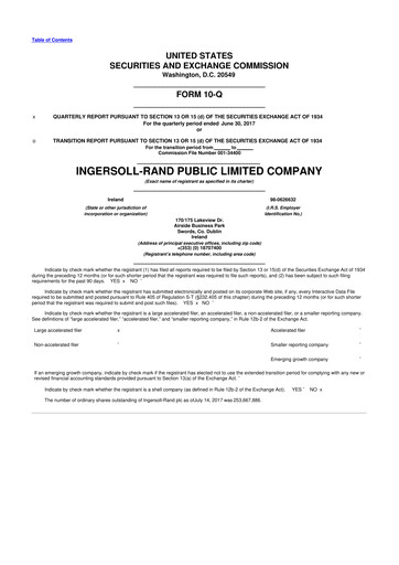 Thumbnail Trane Technologies
 10-Q Quarterly Report FY2017 