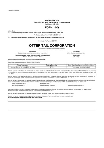 Thumbnail Otter Tail 10-Q Quarterly Report FY2024 