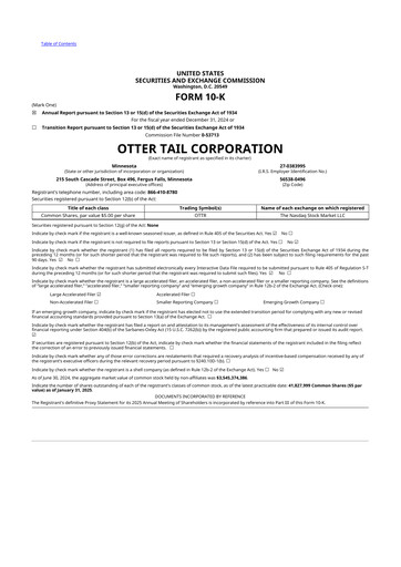 Thumbnail Otter Tail 10-K Annual Report 2024