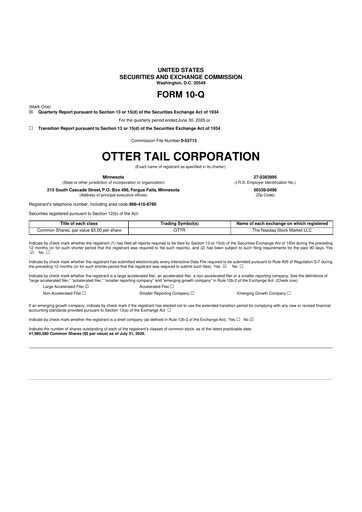 Thumbnail Otter Tail 10-Q Quarterly Report FY2026 