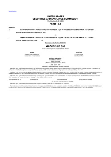 Thumbnail Accenture 10-Q Quarterly Report FY2015 