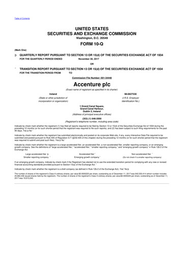 Thumbnail Accenture 10-Q Quarterly Report FY2018 