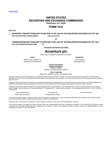 Thumbnail Accenture 10-Q Quarterly Report FY2019 