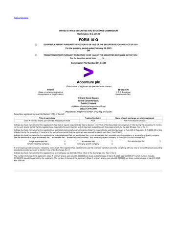 Thumbnail Accenture 10-Q Quarterly Report FY2023 