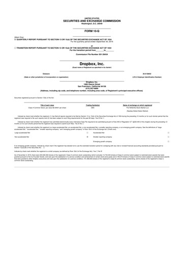 Thumbnail Dropbox 10-Q Quarterly Report FY2019 