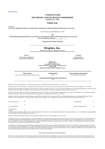 Thumbnail Dropbox 10-K Annual Report 2019