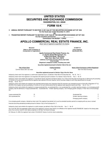 Thumbnail Apollo Commercial Real Estate Finance 10-K Annual Report 2019