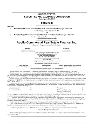 Thumbnail Apollo Commercial Real Estate Finance 10-K Annual Report 2021