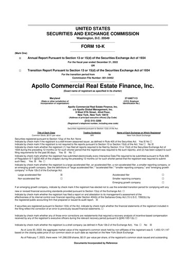 Thumbnail Apollo Commercial Real Estate Finance 10-K Annual Report 2022