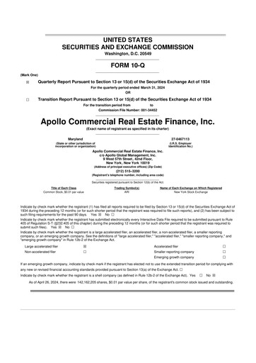 Thumbnail Apollo Commercial Real Estate Finance 10-Q Quarterly Report FY2024 