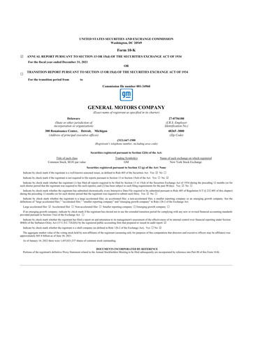 Thumbnail General Motors 10-K Annual Report 2021