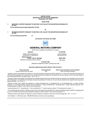Thumbnail General Motors 10-Q Quarterly Report FY2024 