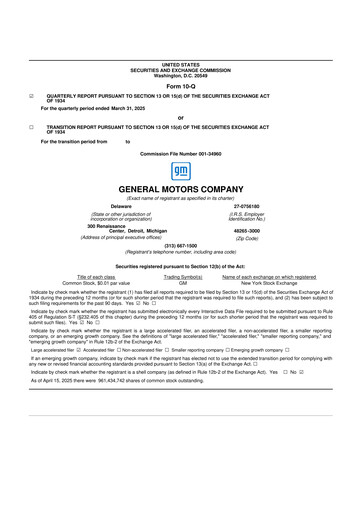 Thumbnail General Motors 10-Q Quarterly Report FY2025 