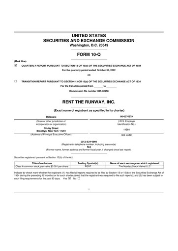 Thumbnail Rent the Runway 10-Q Quarterly Report FY2022 