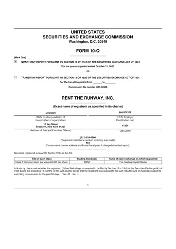 Thumbnail Rent the Runway 10-Q Quarterly Report FY2023 