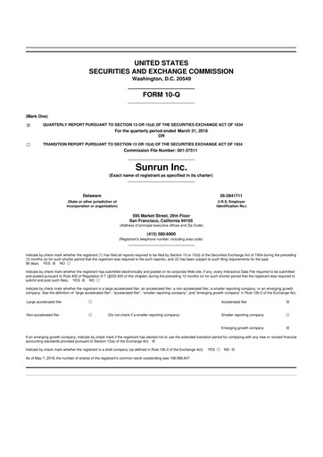Thumbnail Sunrun
 10-Q Quarterly Report FY2018 