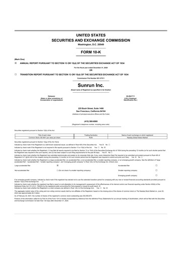 Thumbnail Sunrun
 10-K Annual Report 2020