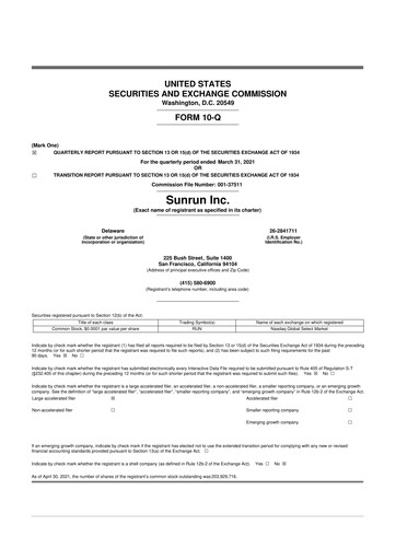 Thumbnail Sunrun
 10-Q Quarterly Report FY2021 