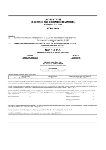 Thumbnail Sunrun
 10-Q Quarterly Report FY2022 