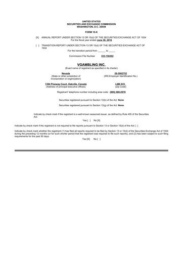 Thumbnail Esports Entertainment
 10-K Annual Report 2016