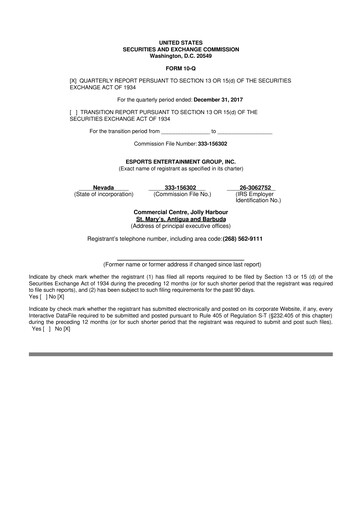 Thumbnail Esports Entertainment
 10-Q Quarterly Report FY 