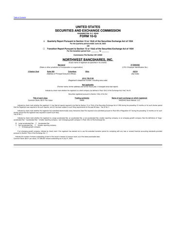 Thumbnail Northwest Bancshares
 10-Q Quarterly Report FY2023 