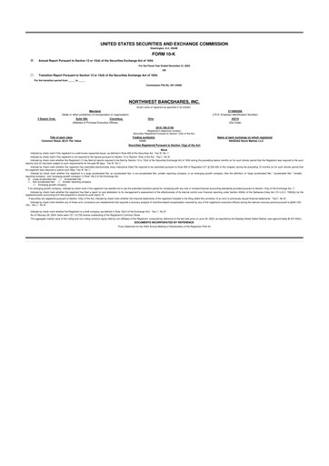 Thumbnail Northwest Bancshares
 10-K Annual Report 2023
