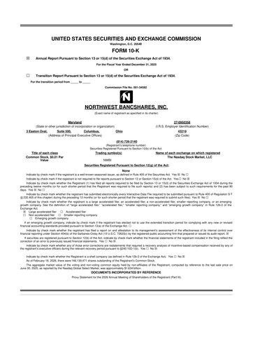 Thumbnail Northwest Bancshares
 10-K Annual Report 2025