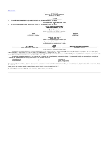 Thumbnail Stellar Bancorp 10-Q Quarterly Report FY2024 