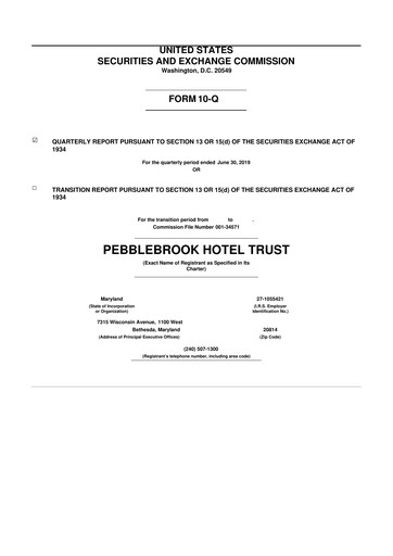 Thumbnail Pebblebrook Hotel Trust 10-Q Quarterly Report FY2019 