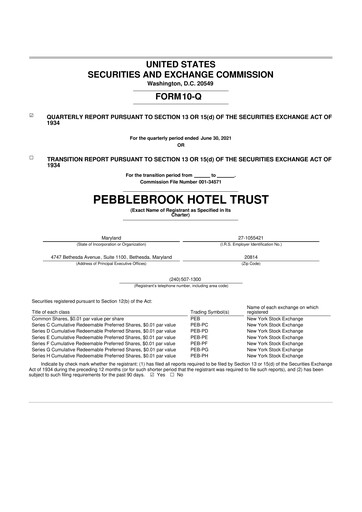 Thumbnail Pebblebrook Hotel Trust 10-Q Quarterly Report FY2021 