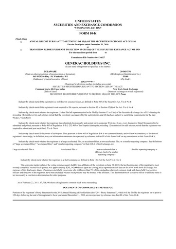 Vorschaubild Generac 10-K Jahresbericht 