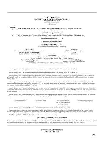 Vorschaubild Generac 10-K Jahresbericht 2013