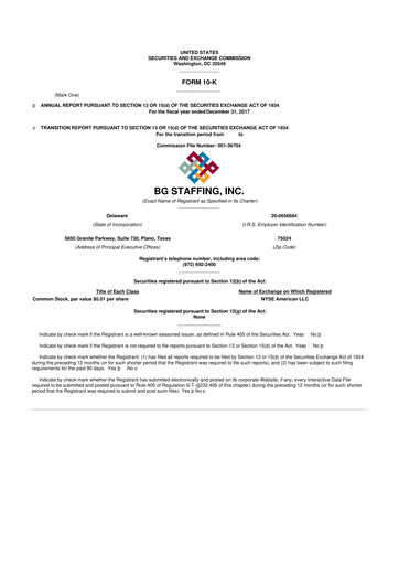 Thumbnail BG Staffing
 10-K Annual Report 2017