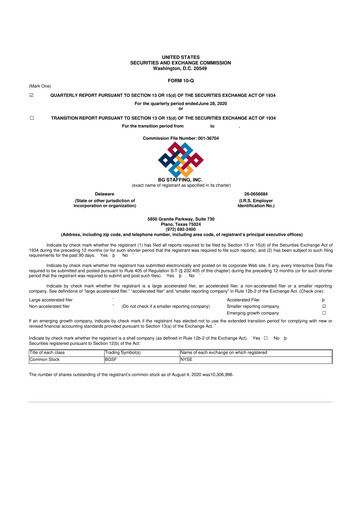 Thumbnail BG Staffing
 10-Q Quarterly Report FY2020 