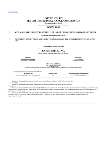 Thumbnail Eventbrite 10-K Annual Report 2019