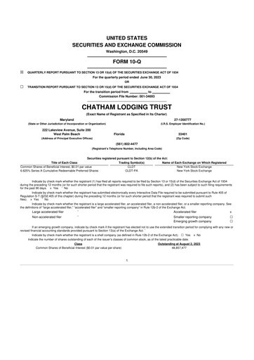 Thumbnail Chatham Lodging Trust 10-Q Quarterly Report FY2023 