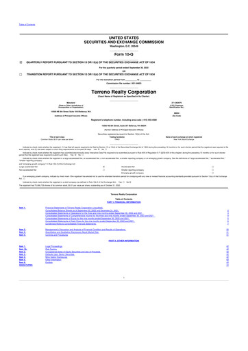 Vorschaubild Terreno Realty
 10-Q Quartalsbericht 2022 