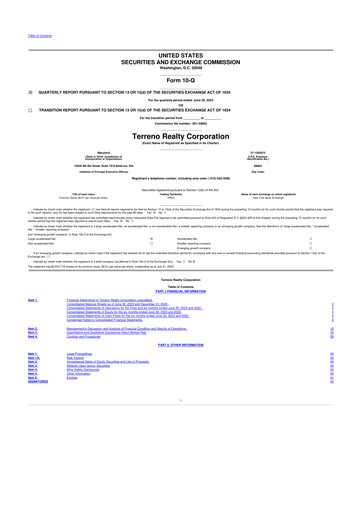 Vorschaubild Terreno Realty
 10-Q Quartalsbericht 2023 