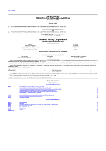 Vorschaubild Terreno Realty
 10-Q Quartalsbericht 2023 