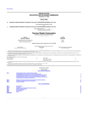 Vorschaubild Terreno Realty
 10-Q Quartalsbericht 2024 