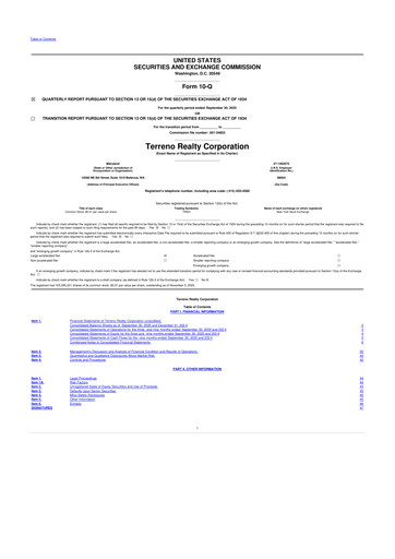 Vorschaubild Terreno Realty
 10-Q Quartalsbericht 2025 