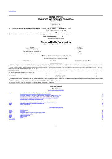 Miniature Terreno Realty
 10-Q Rapport trimestriel 2026 